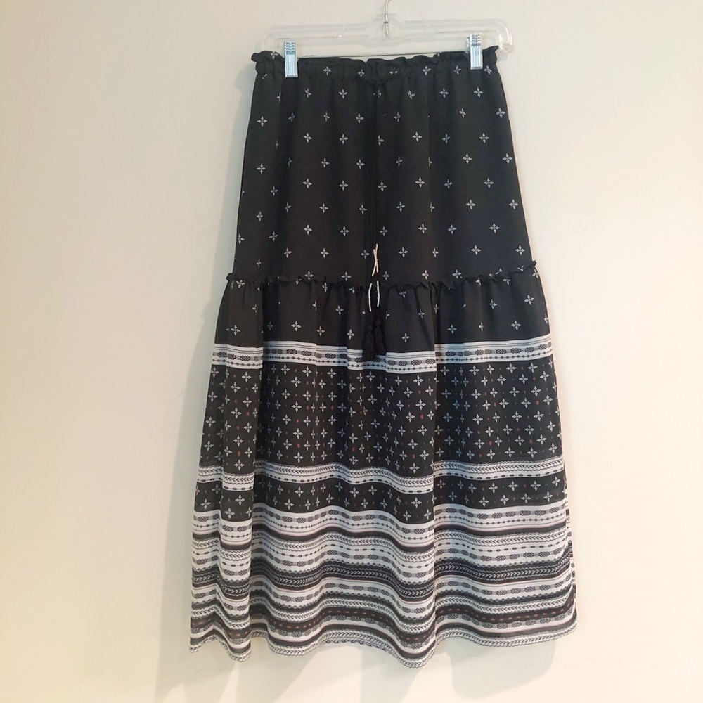 LOFT Tiered Red, White and Blue Maxi Skirt Ann Taylor Loft Women’s XXS